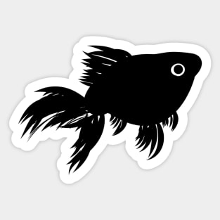 Goldfish Black White 5 Sticker